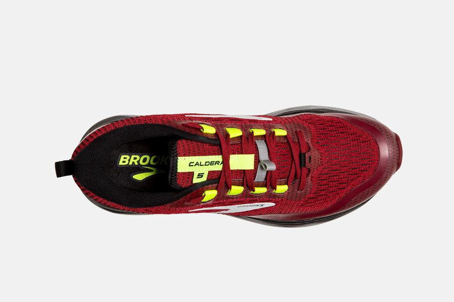 Brooks Israel Caldera 5 Trail Running Shoes Mens - Red/Silver/Black - AGJ-306217